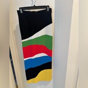 STAUD long, knit, multi color skirt!